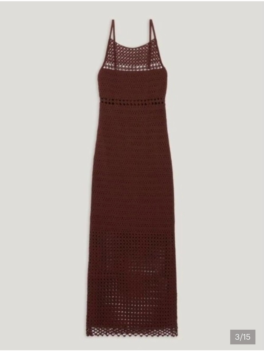 NWT - Elie Tahari Brown Crochet Maxi Dress - Women's  Knit Dress - X-Small